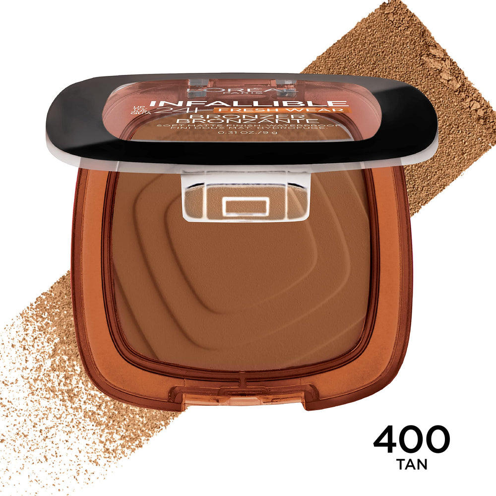 L'Oreal Paris Infallible bronzer shows waterproof and sweatproof performance under heat.