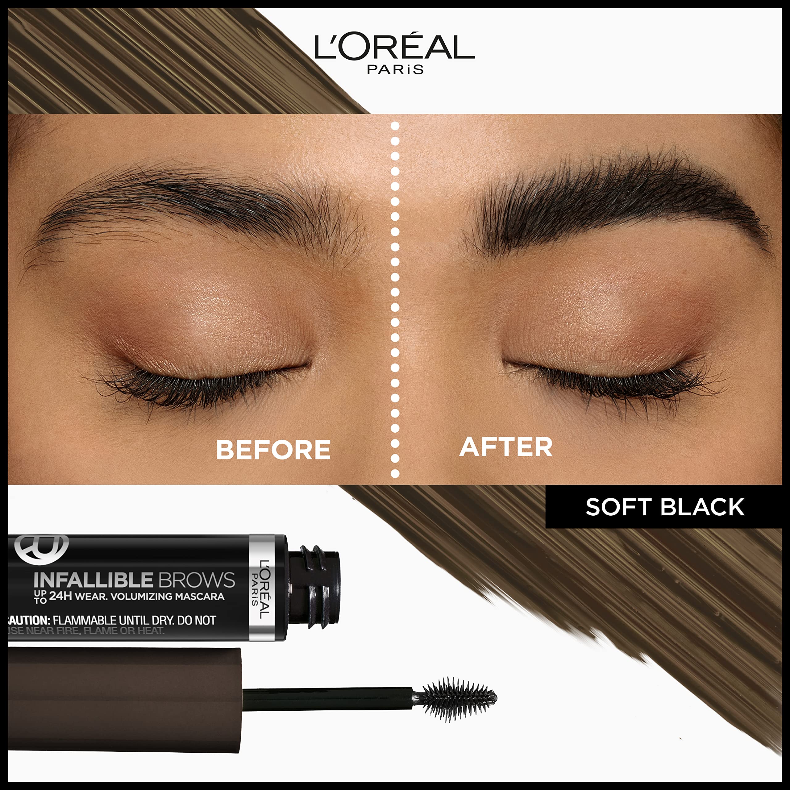 L'Oréal Paris Infallible brosse micro-grip 3D saisissant chaque poil.