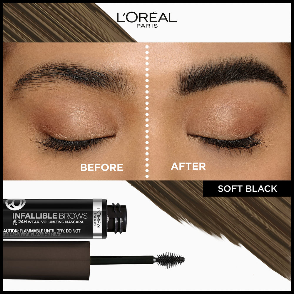 L'Oréal Paris Infallible brosse micro-grip 3D saisissant chaque poil.