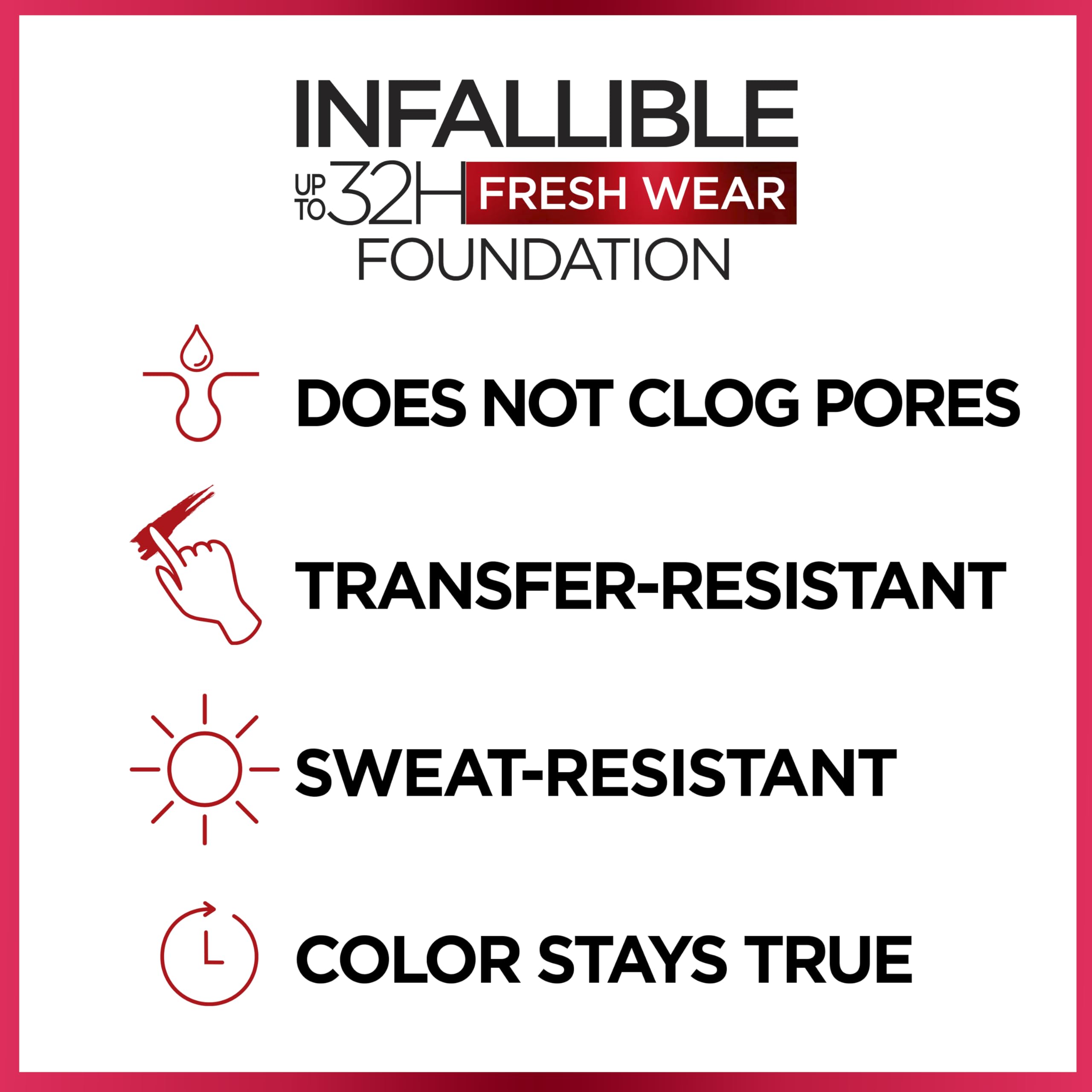 Oil absorbers in Infallible Fresh Wear resist sweat and transfer