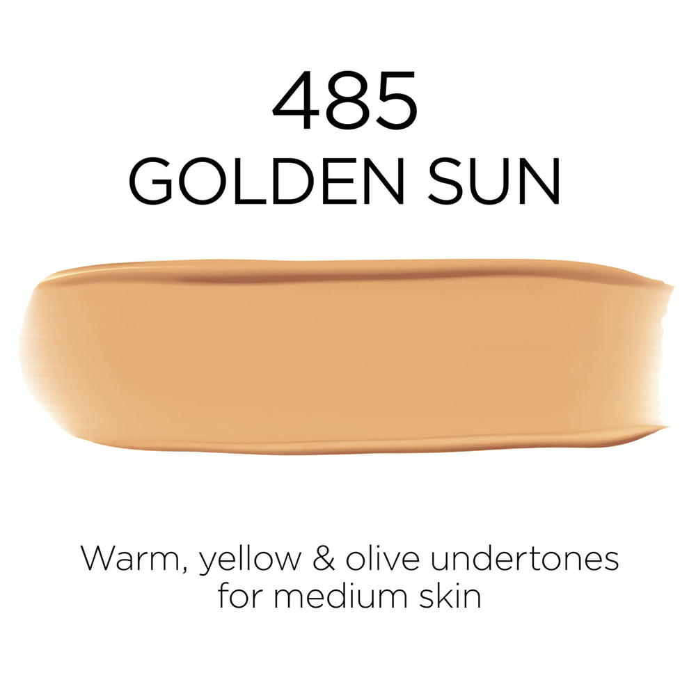Shade 485 Golden Sun warms the complexion with a golden undertone