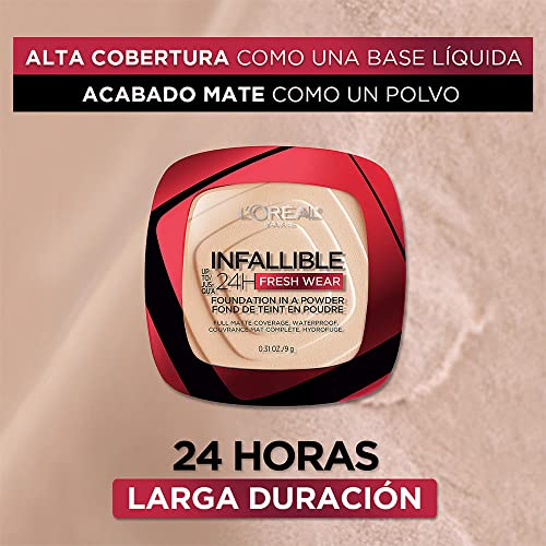 Infallible Fresh Wear poudre légère : application sur peau pour fini naturel.
