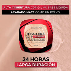 Infallible Fresh Wear poudre légère : application sur peau pour fini naturel.