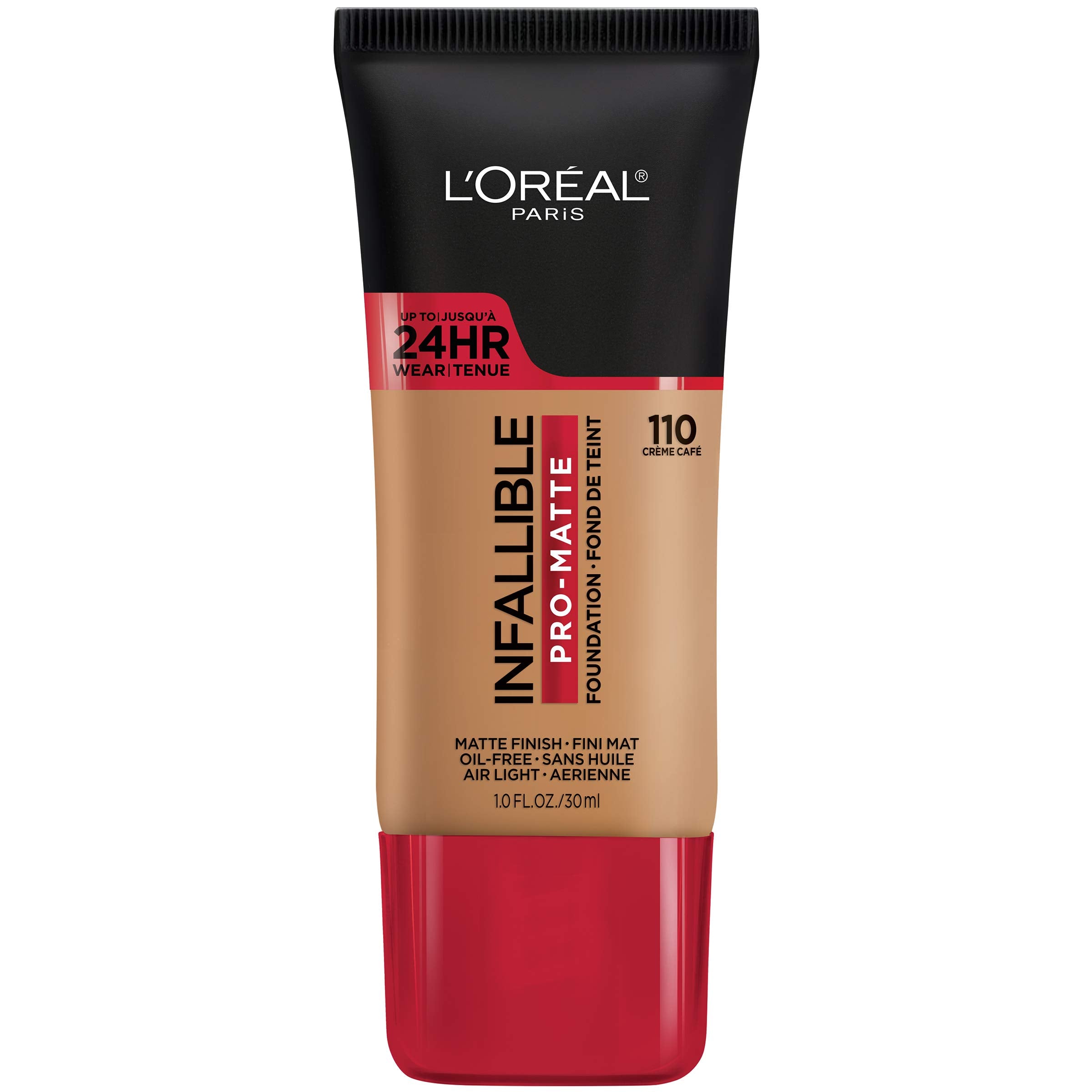 L’Oréal Paris Infallible Pro-Matte, flacon, tenue longue durée et texture légère.