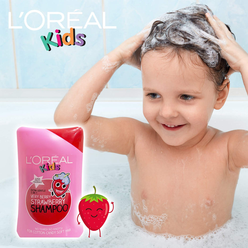 Shampoing 2en1 mousse légère pour routine douche des enfants, rinçage rapide.