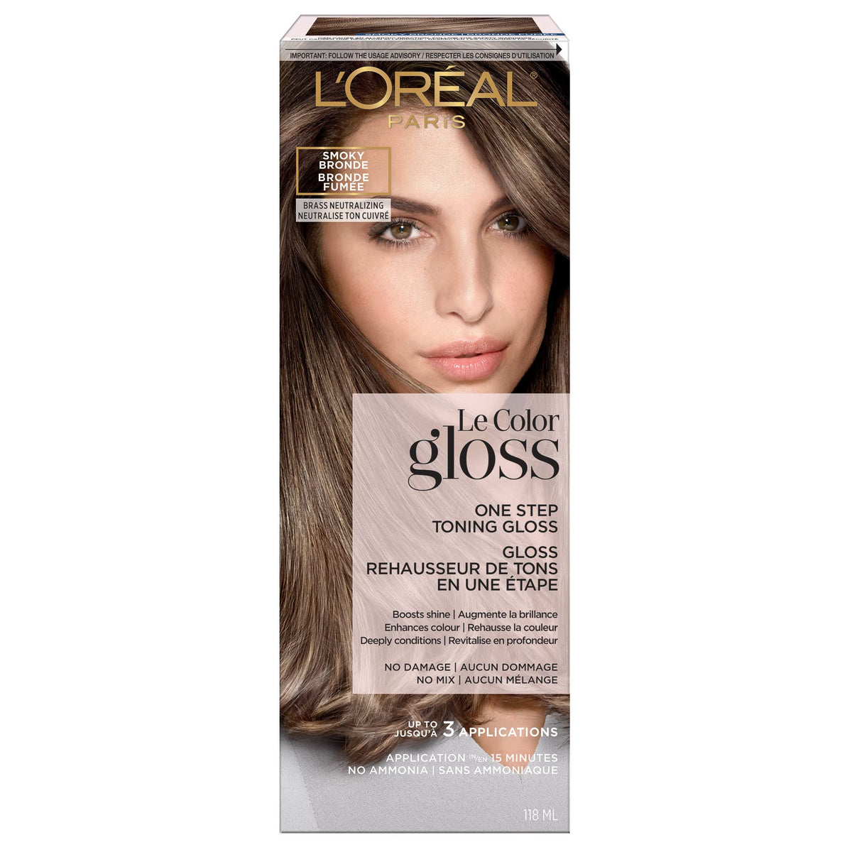 L’Oréal Paris Le Color Gloss application-douche pour tonifier les cheveux.