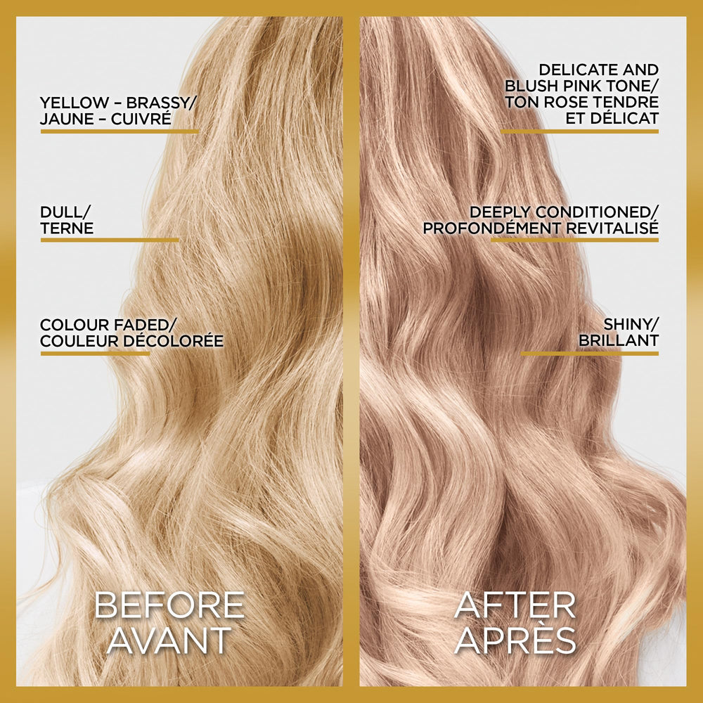 Application du Color Gloss dans la douche pour cheveux marqués par la couleur.