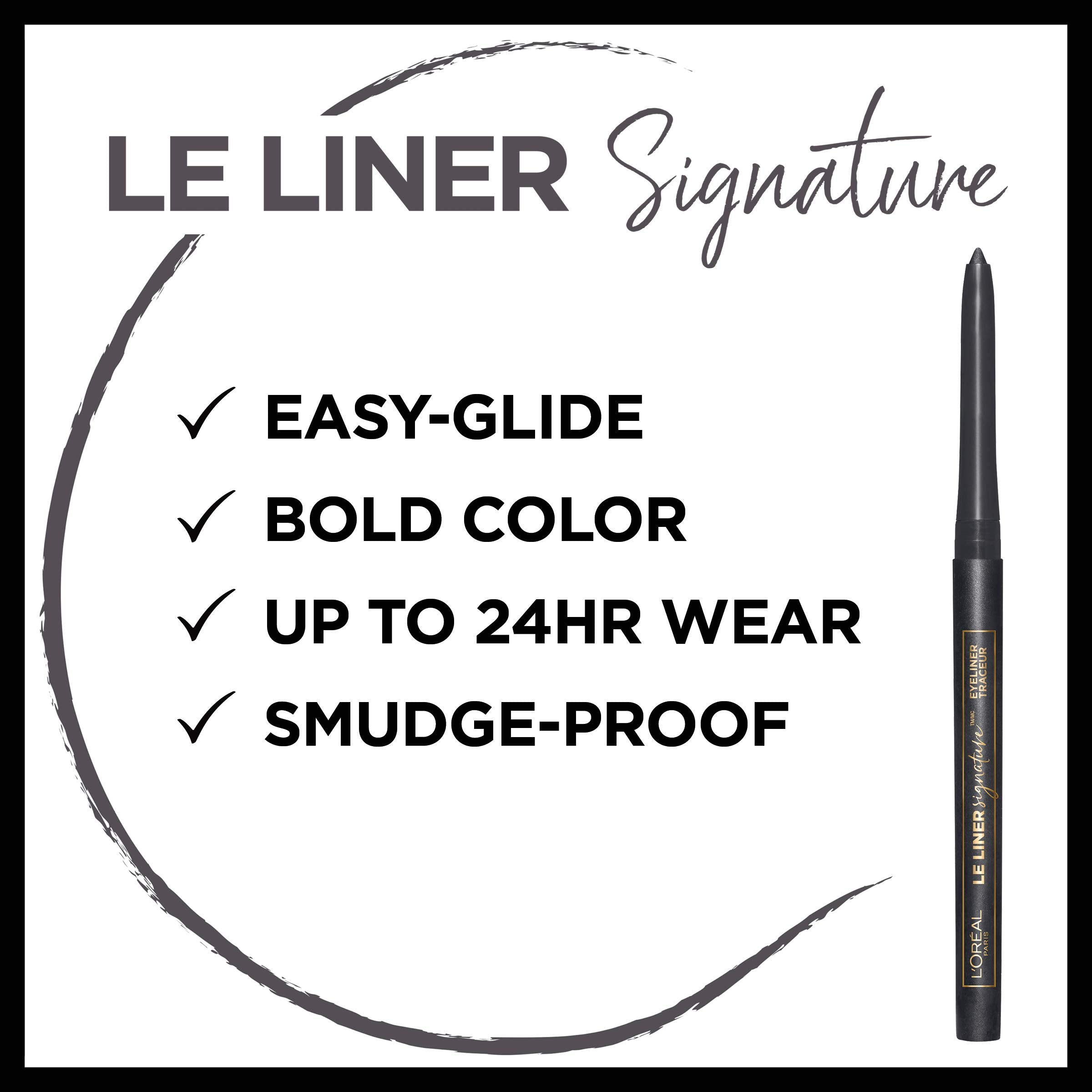 Texture fluide du L’Oréal Paris Le Liner Signature facilite une glisse sans effort.