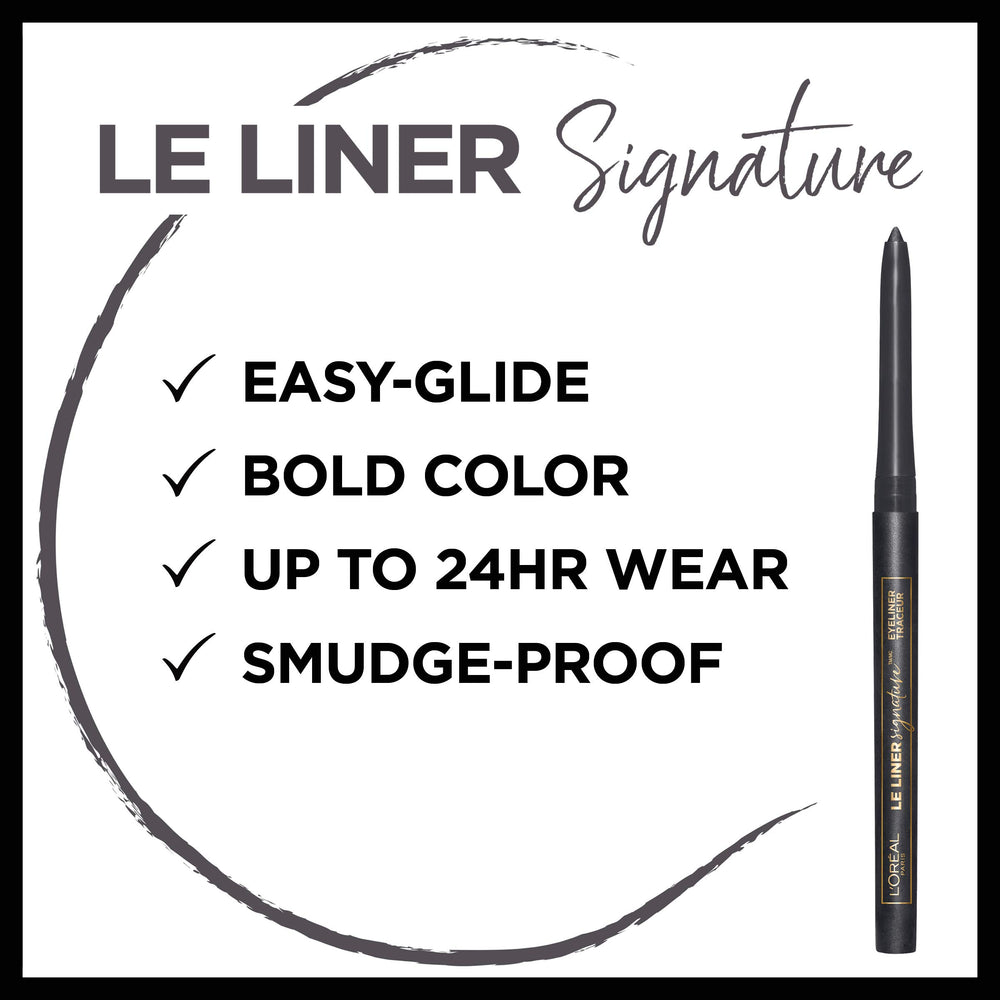 Texture fluide du L’Oréal Paris Le Liner Signature facilite une glisse sans effort.