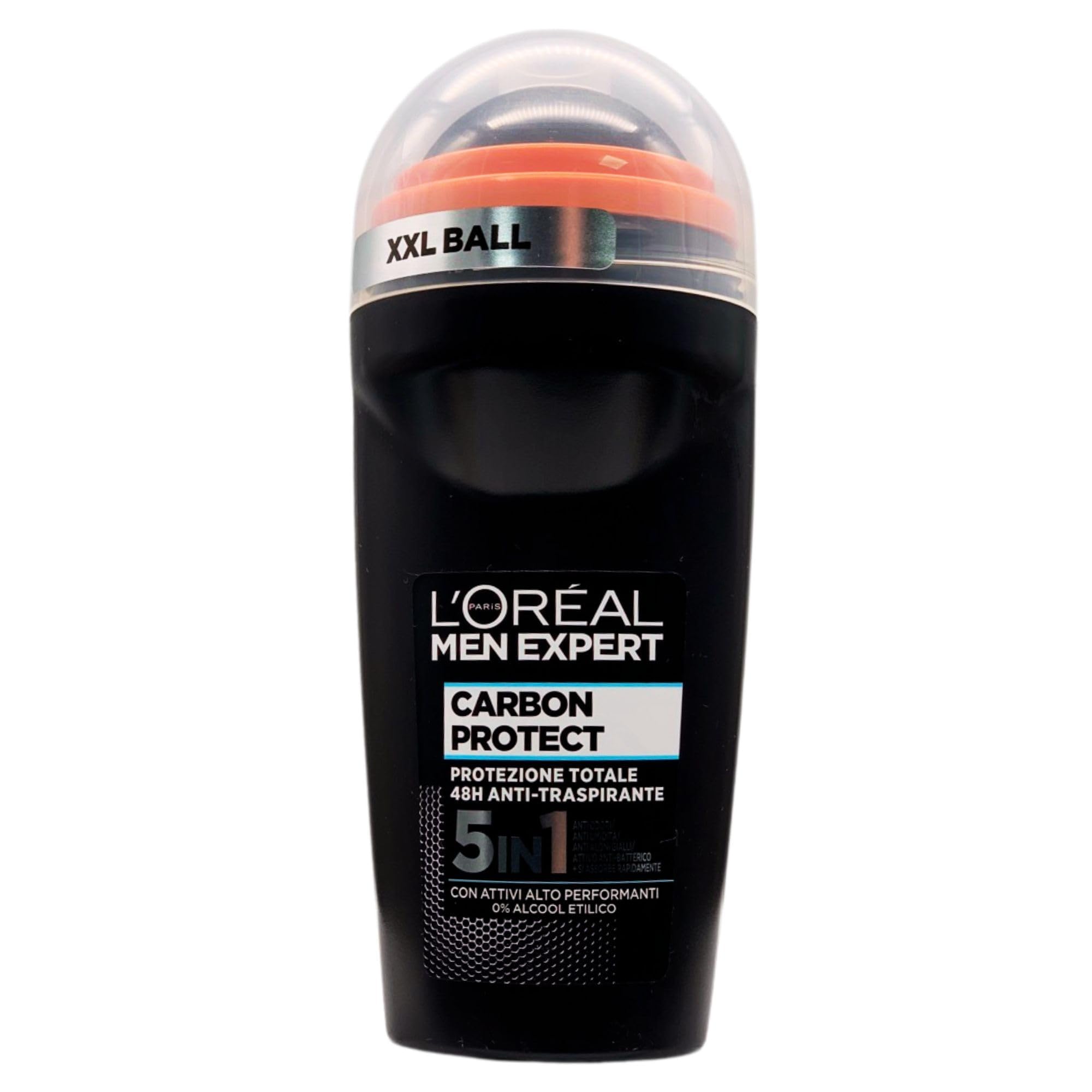 L’Oréal Paris Men Expert Carbon Protect Roll-On, flacon: fraîcheur durable et protection anti-odeur.