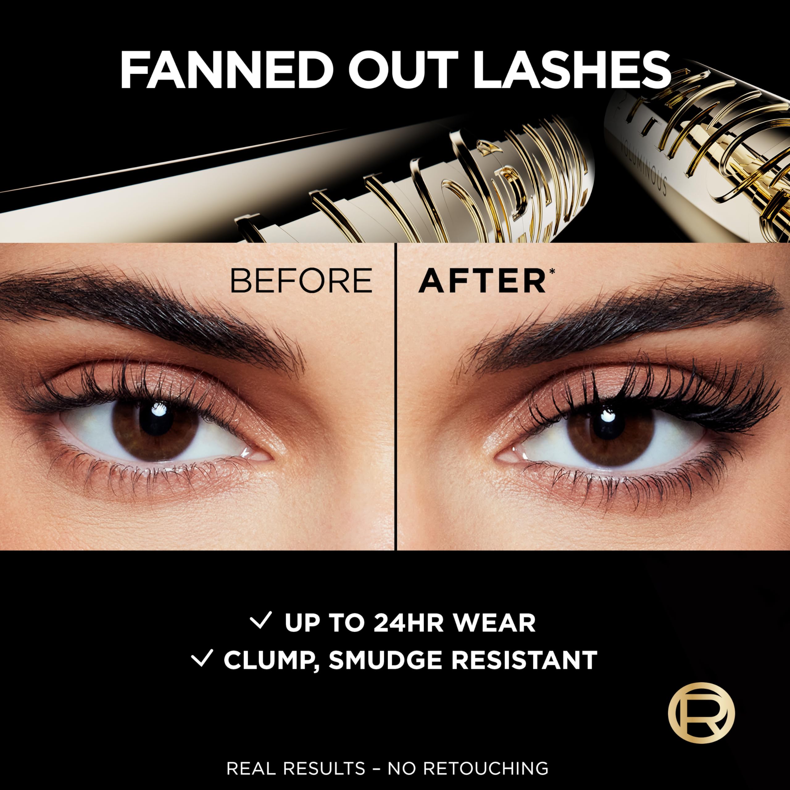 L’Oréal Paris Panorama Mascara wand demonstrates root-to-tip definition