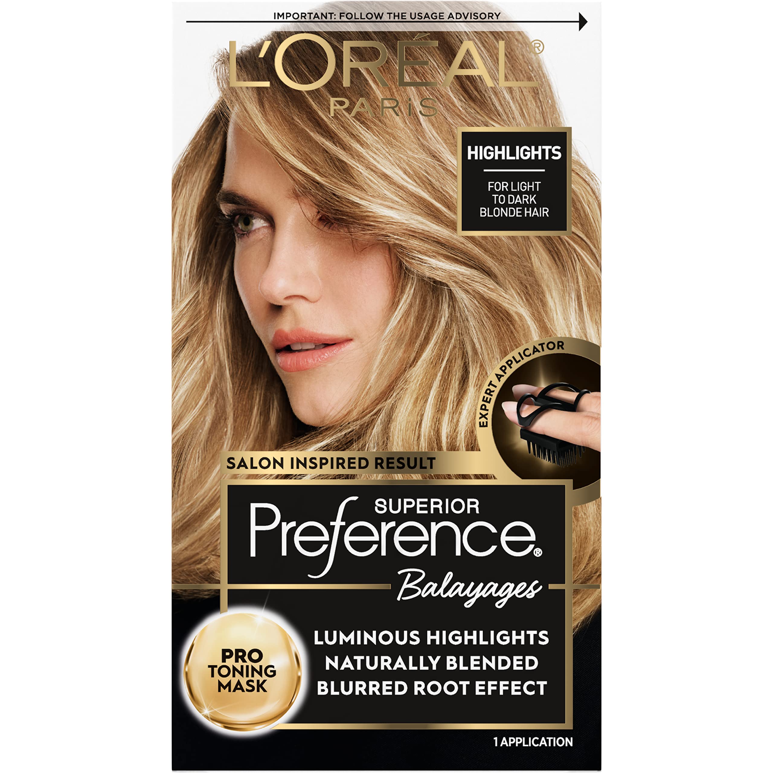 L’Oréal Paris Superior Preference Balayage Kit avec applicateur expert pour une application précise.
