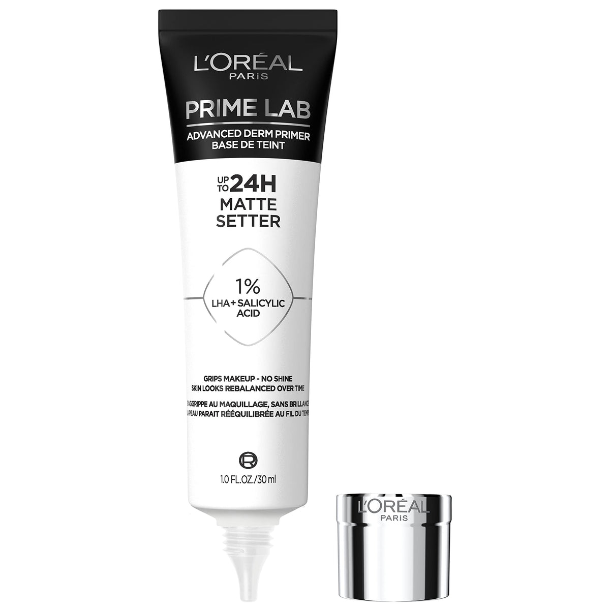 L’Oréal Paris Prime Lab Matte Setter – bouteille, fini mat et tenue durable du maquillage
