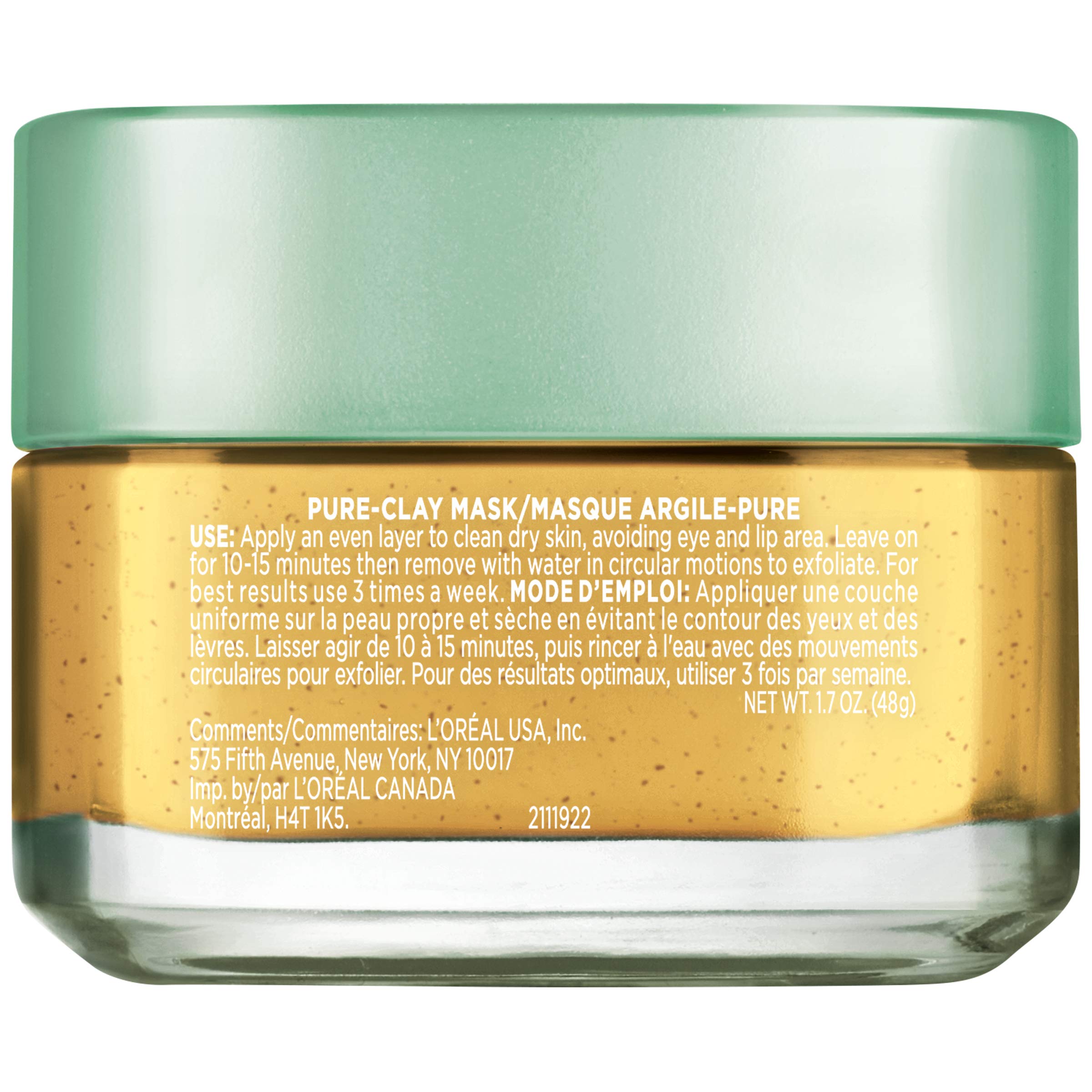 L'Oreal Paris Pure Clay Masque Visage Yuzu usage trois fois par semaine