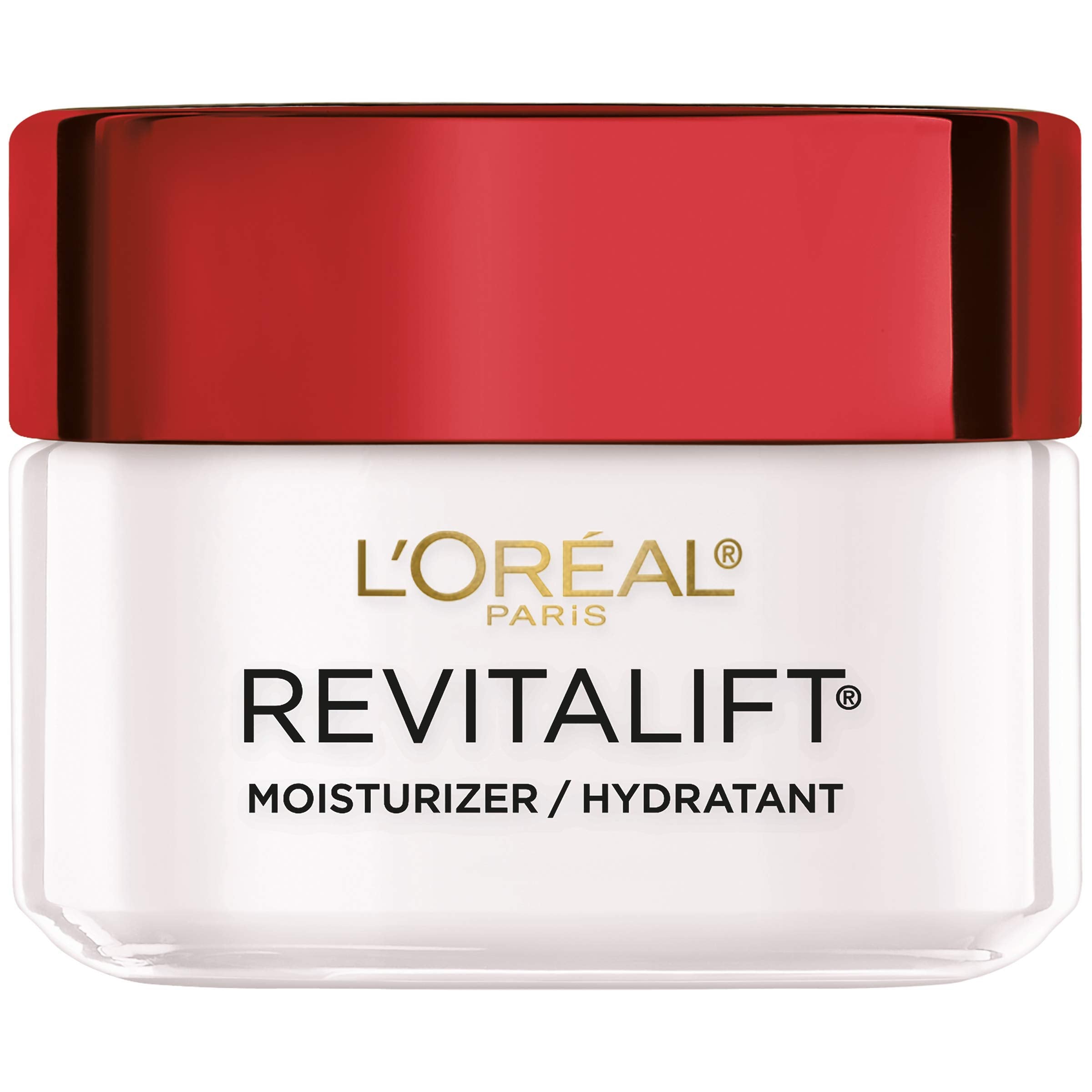 L’Oréal Paris Revitalift crème jour anti-rides: hydratation durable et fermeté apparente.