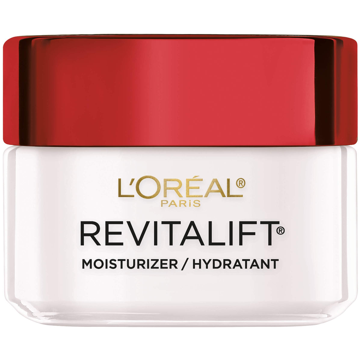 L’Oréal Paris Revitalift crème jour anti-rides: hydratation durable et fermeté apparente.