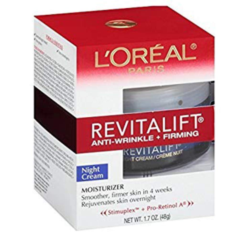 L'Oréal Paris RevitaLift crème nuit anti-rides et fermeté, texture non grasse pour peau lisse