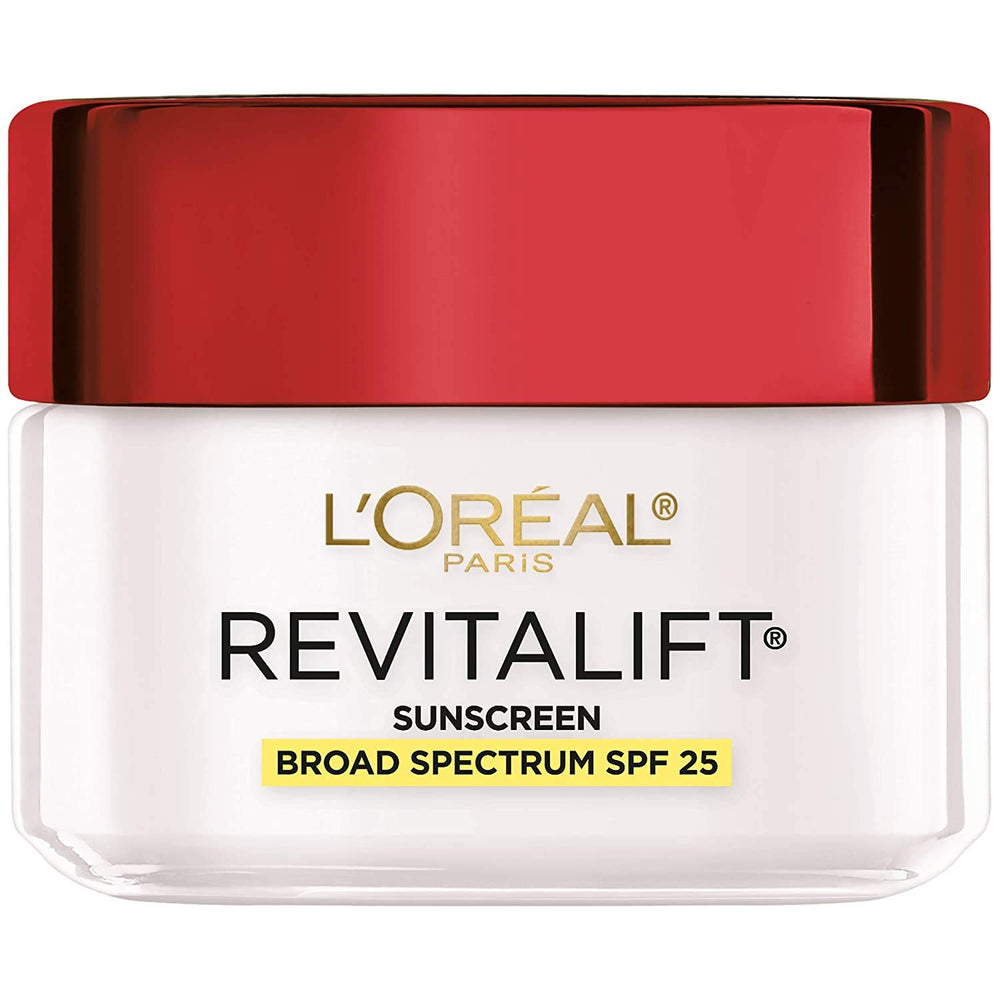 Revitalift crème-visage SPF25 de L’Oréal Paris : protection solaire et hydratation durable.