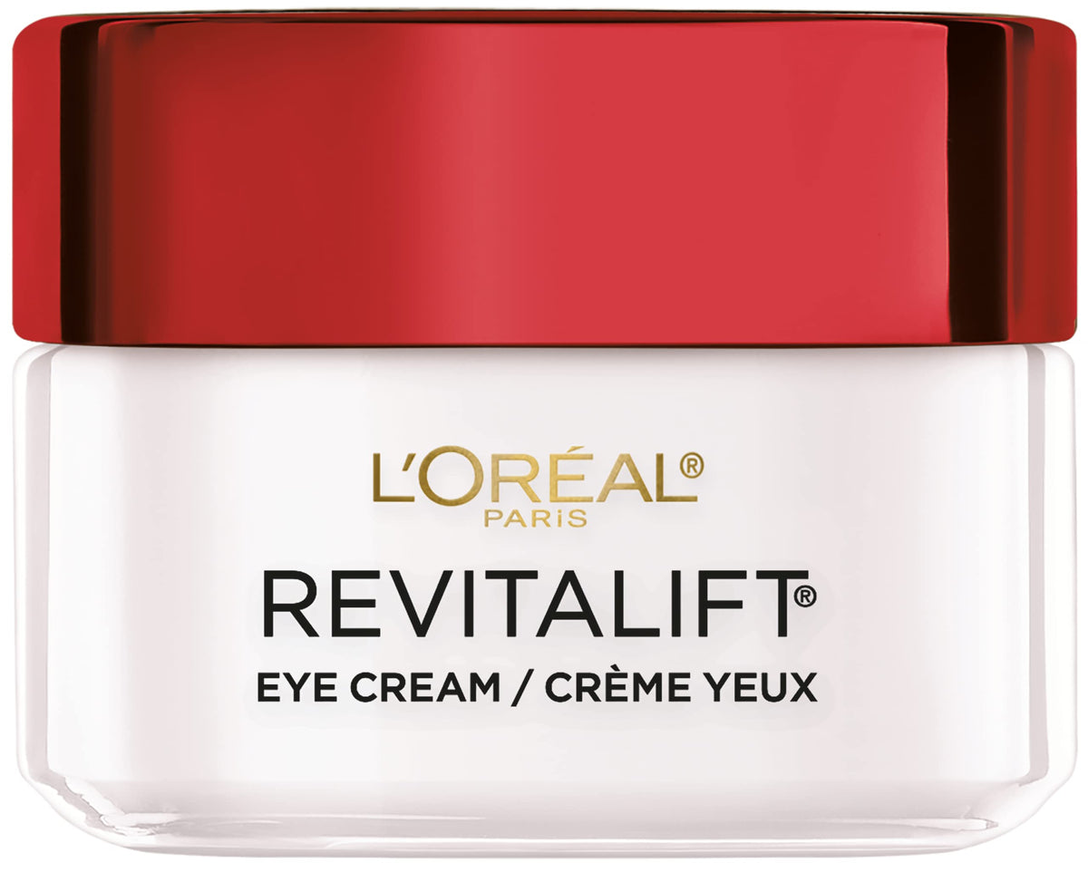 L’Oréal Paris Revitalift Crème Yeux antirides sur flacon, pour raffermir le contour.