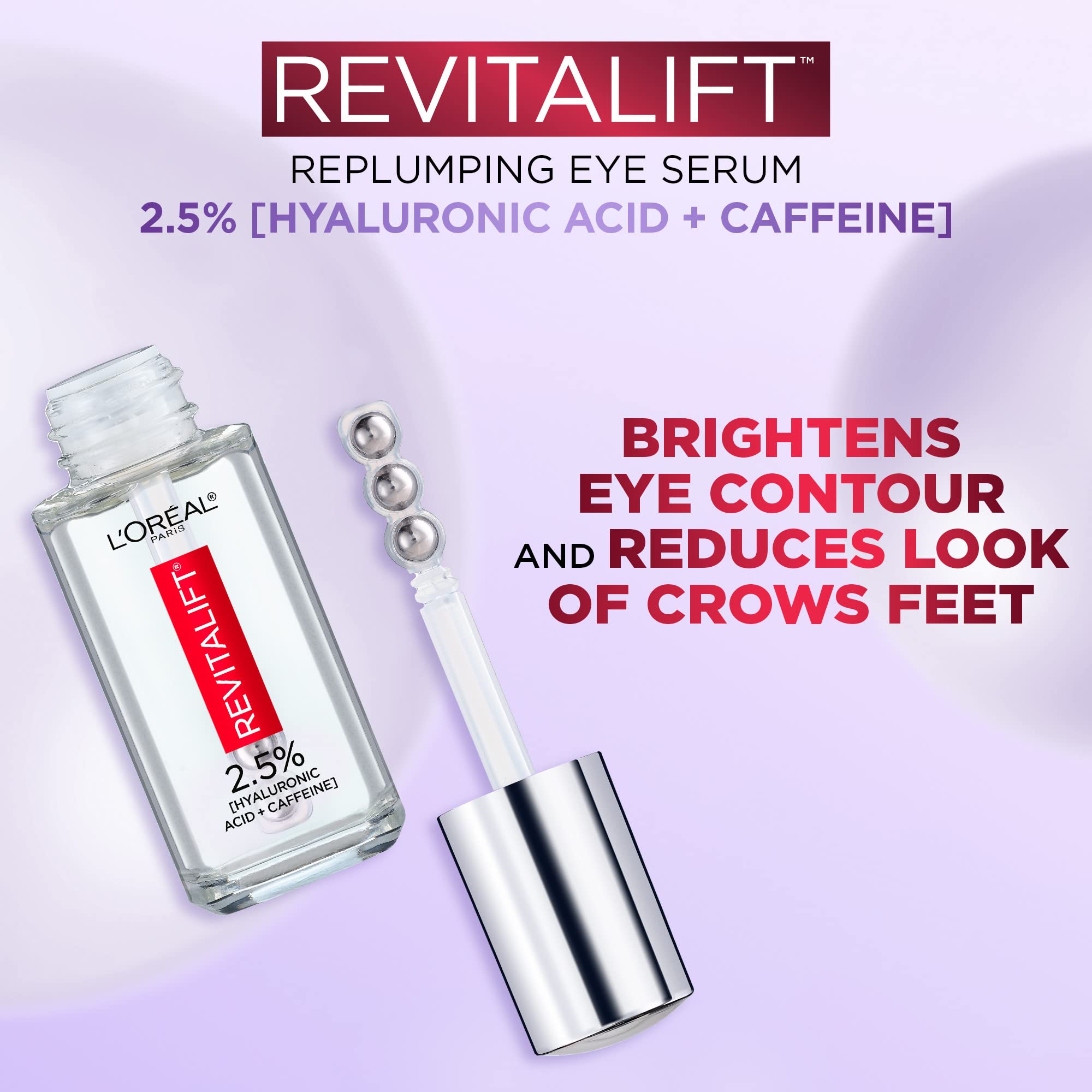 L’Oréal Paris Revitalift Derm Intensives – sérum yeux à l’acide hyaluronique pour hydrater.