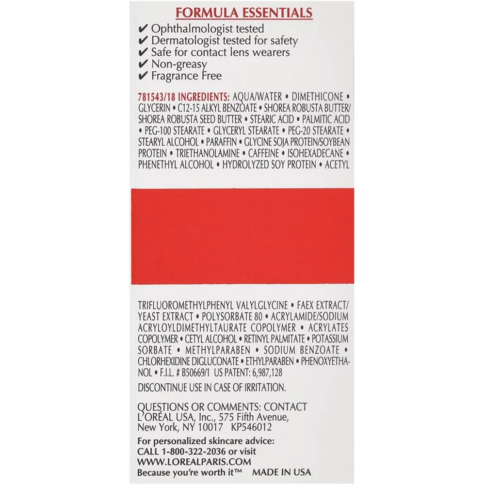 L'Oreal Paris RevitaLift eye cream close-up with applicator, firming around eyes.