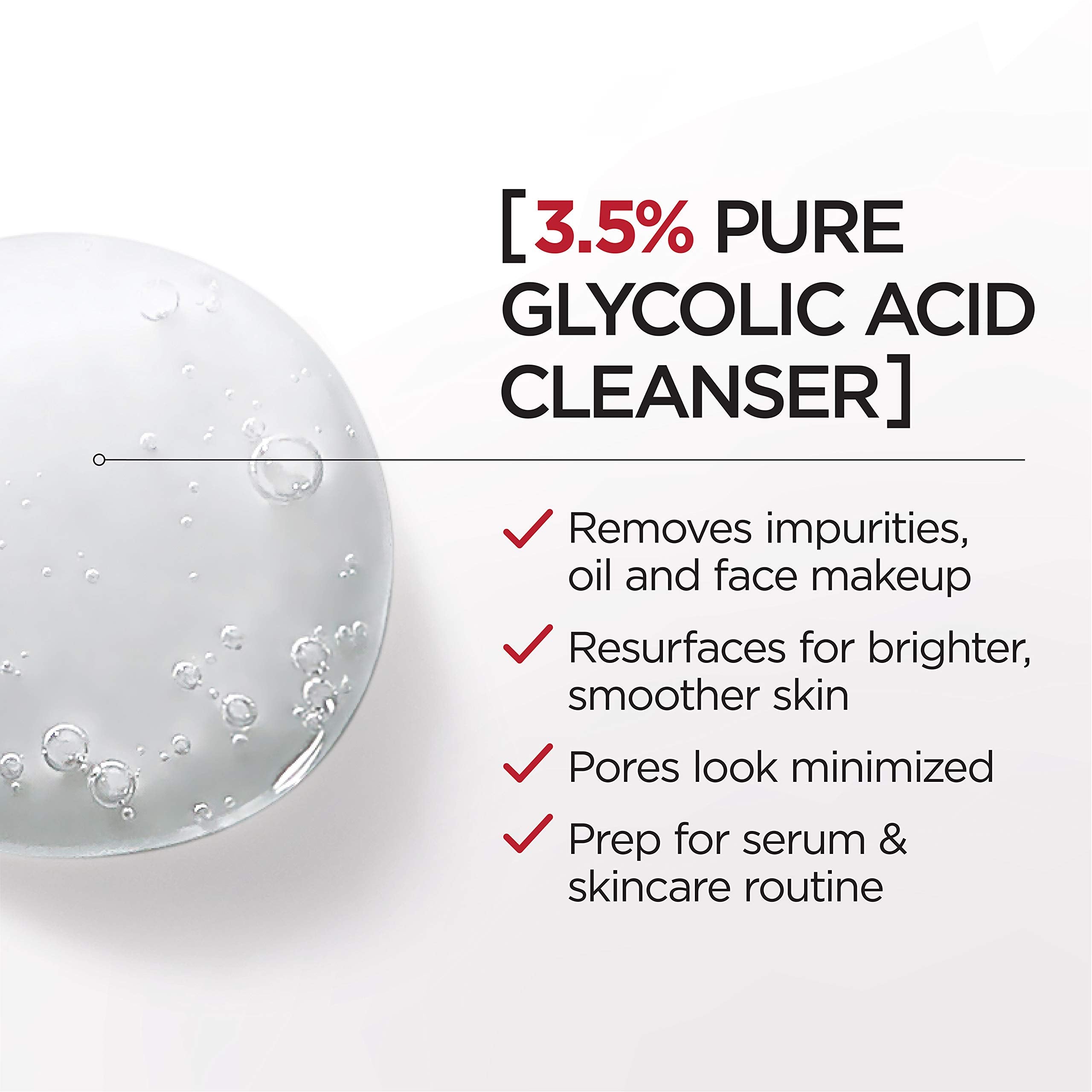 Étiquette Aloe et acide glycolique sur Revitalift, préparation peau