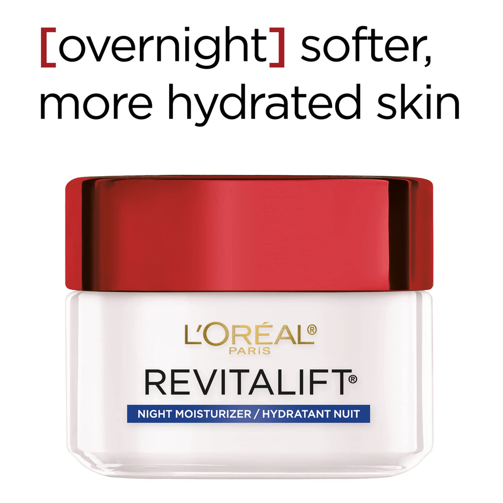 Revitalift night cream on skin presenting a fresh, healthier appearance