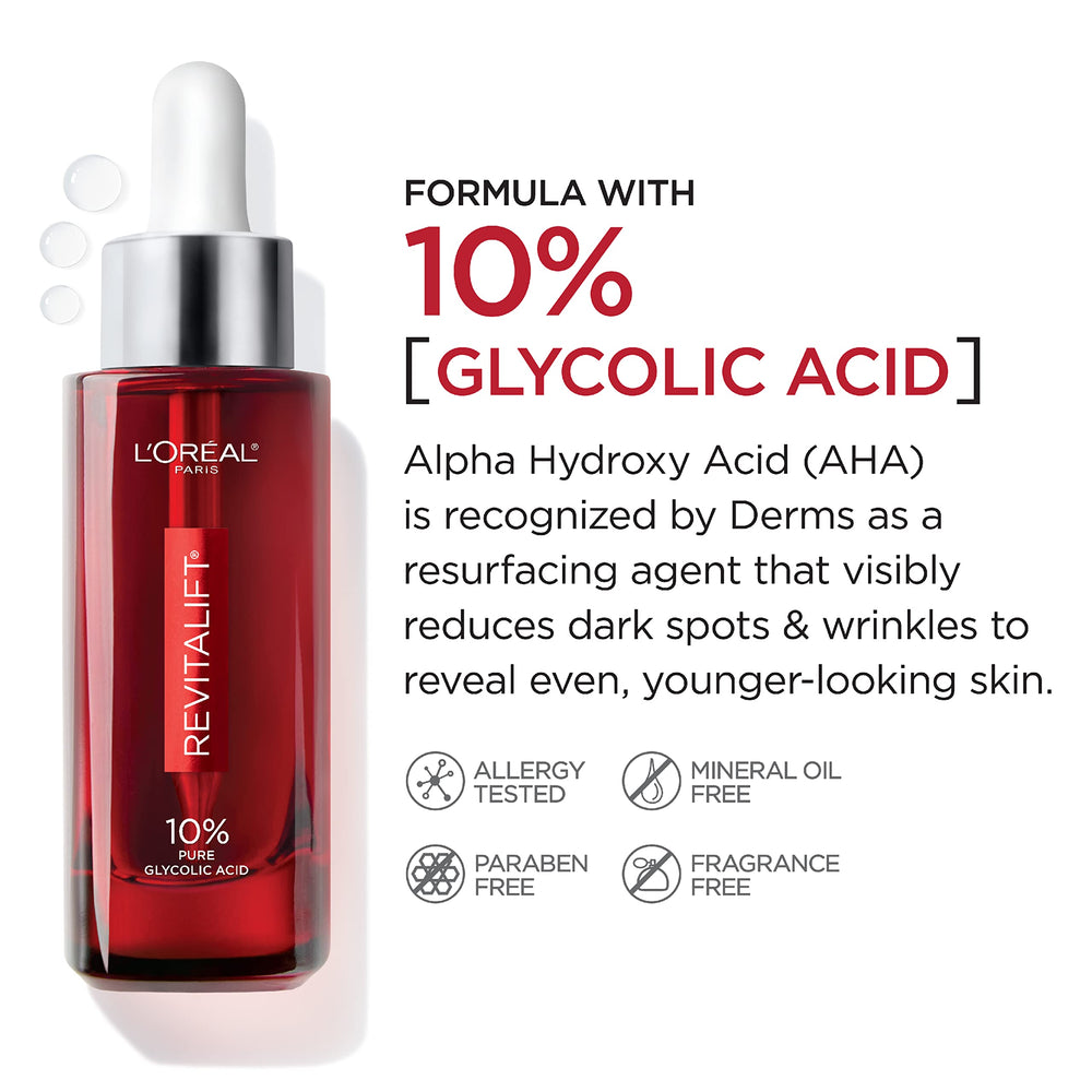 Texture légère et absorption rapide du sérum Revitalift sur la peau.
