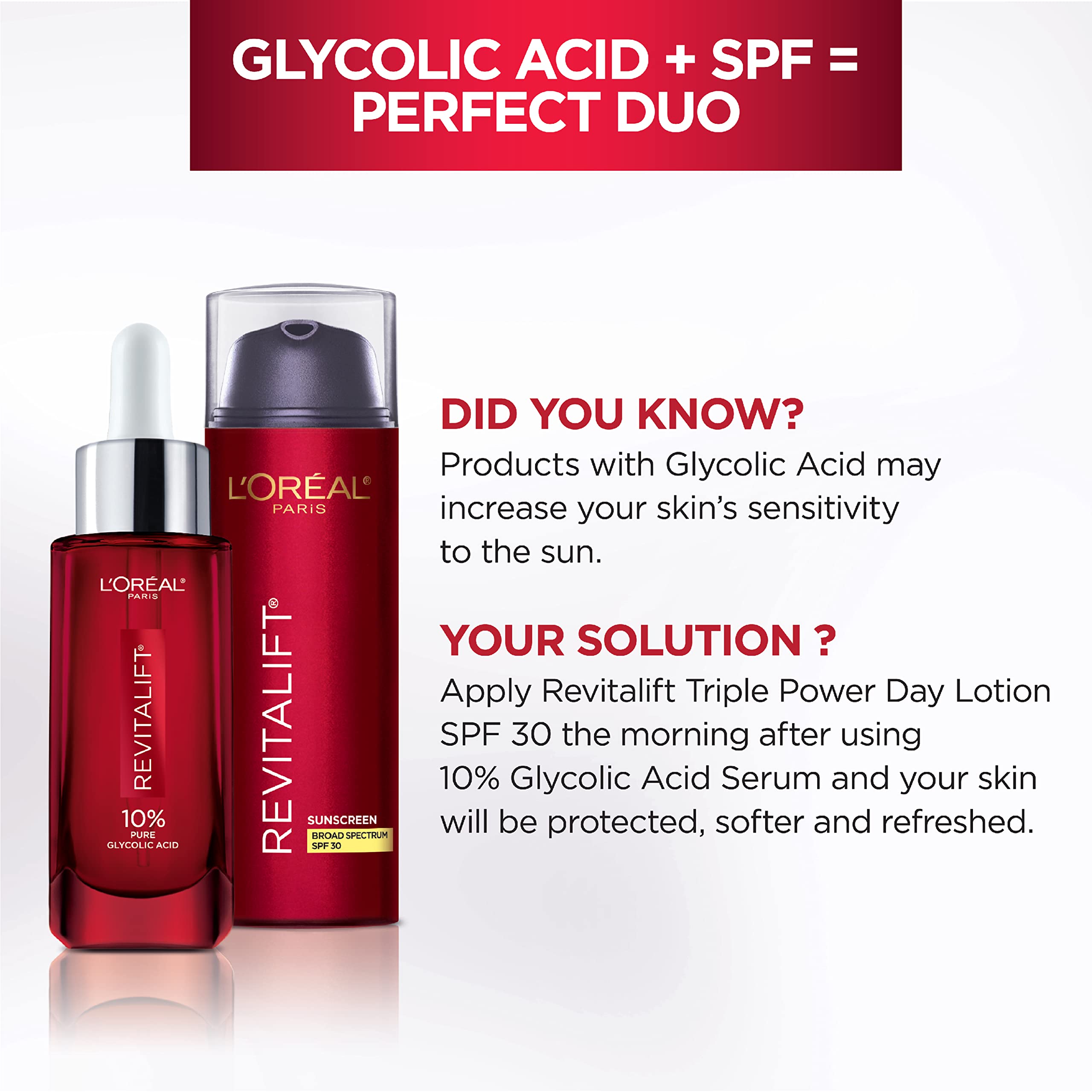 Formulation sans parfum du sérum Revitalift, adaptée à toutes les peaux.