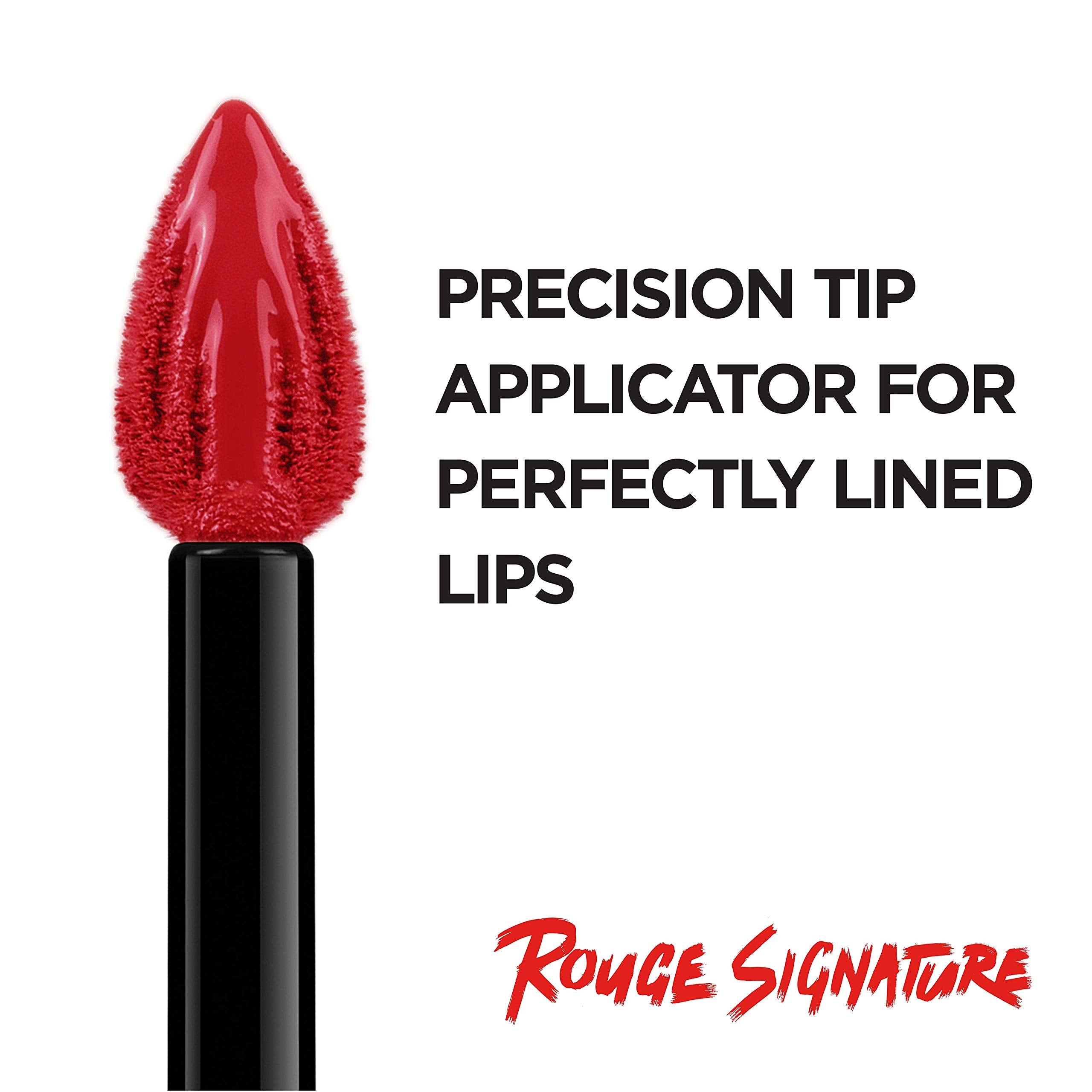 L’Oréal Paris Rouge Signature Matte Lip Stain Rouge intense – couleur vibrante et longue tenue.