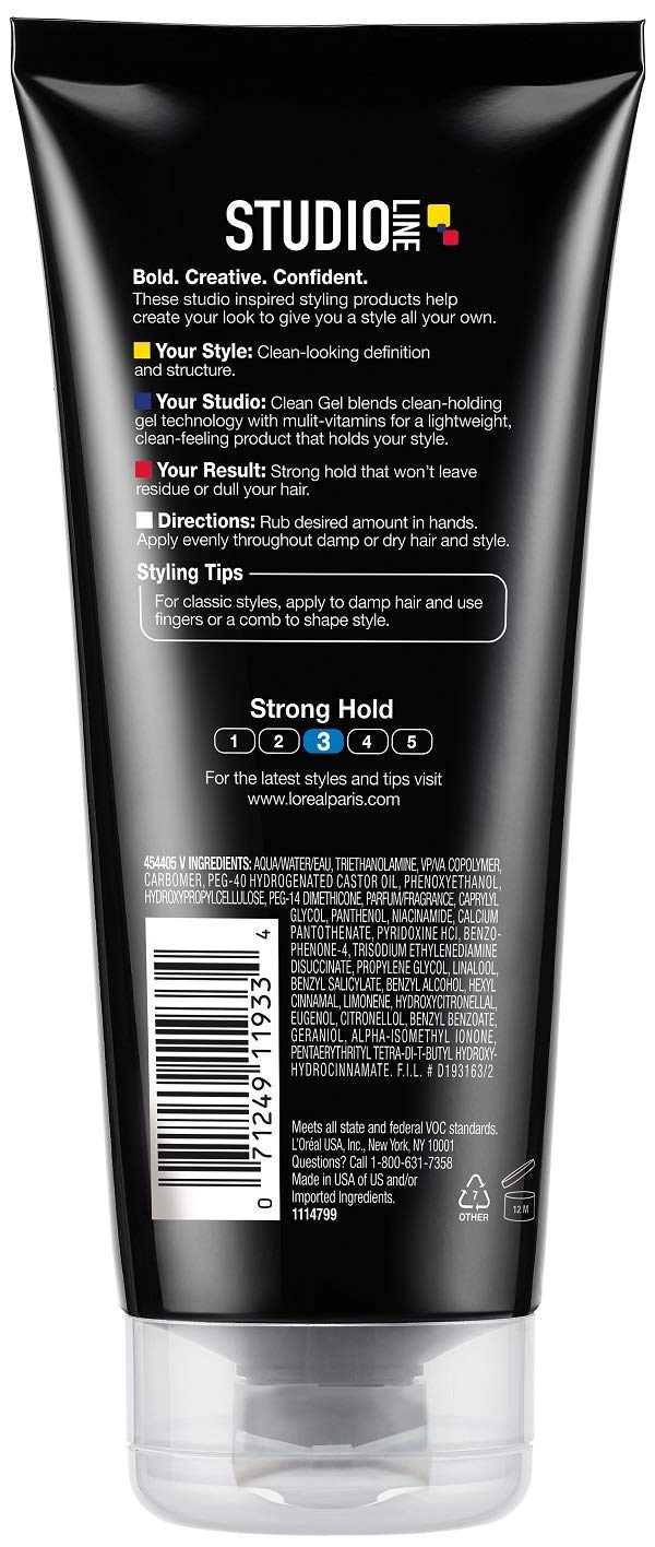 L’Oréal Paris Studio Line Gel clair appliqué sur la main pour une application précise et fluide.