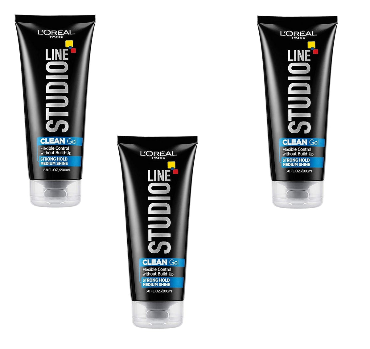 L’Oréal Paris Studio Line Gel clair en bouteille pour une tenue forte et définition nette.