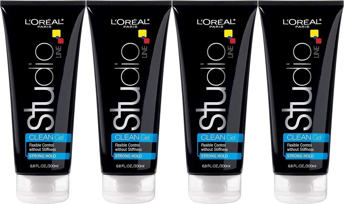 Bouteille gel coiffant fort Studio Line de L’Oréal Paris, tenue longue durée sans résidu.