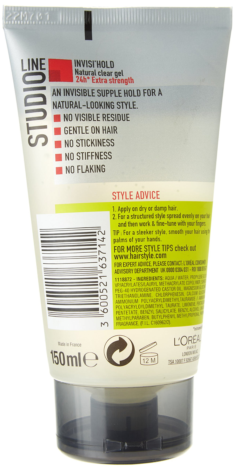 L’Oréal Paris Invisi'Hold 150ml – Utilisation quotidienne pour une coiffure facile.
