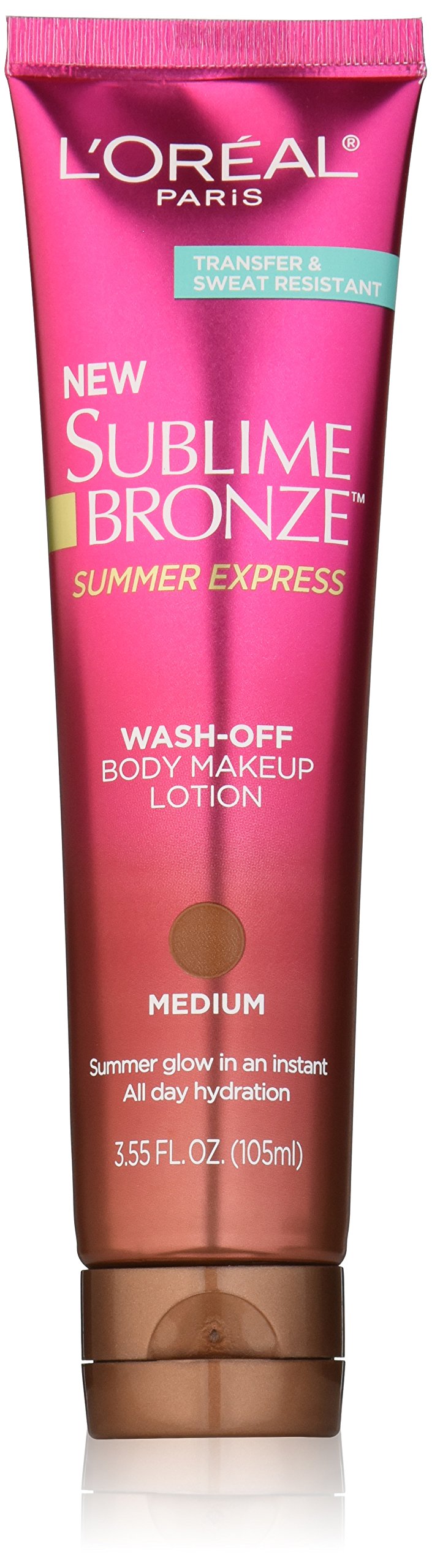 L’Oréal Paris Sublime Bronze Summer Express – bouteille, couleur uniforme et hydratation durable.