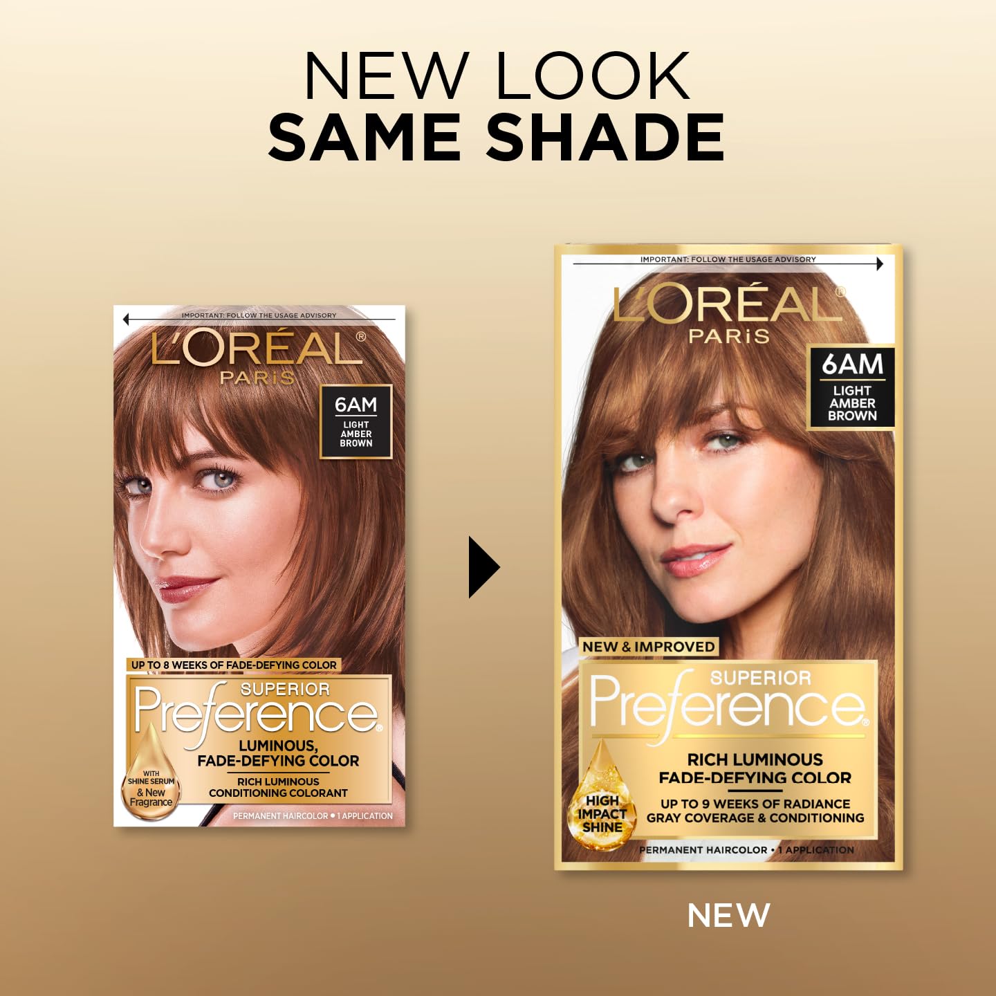 L’Oréal Paris Superior Preference Conditionneur Brillance Protection, couleur durable et cheveux soyeux.