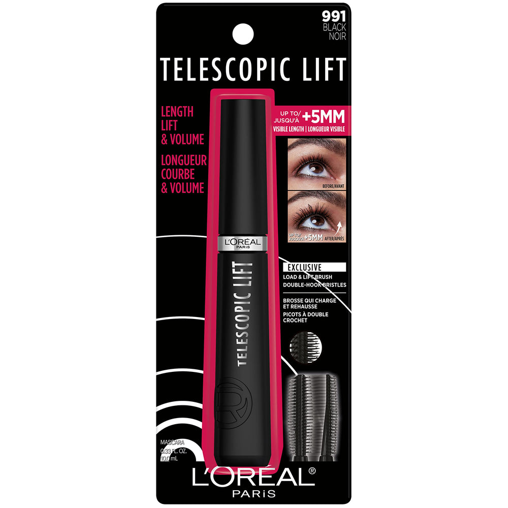 L’Oréal Paris Telescopic Lift Mascara, utilisation en deux étapes pour lift puis séparation des cils.