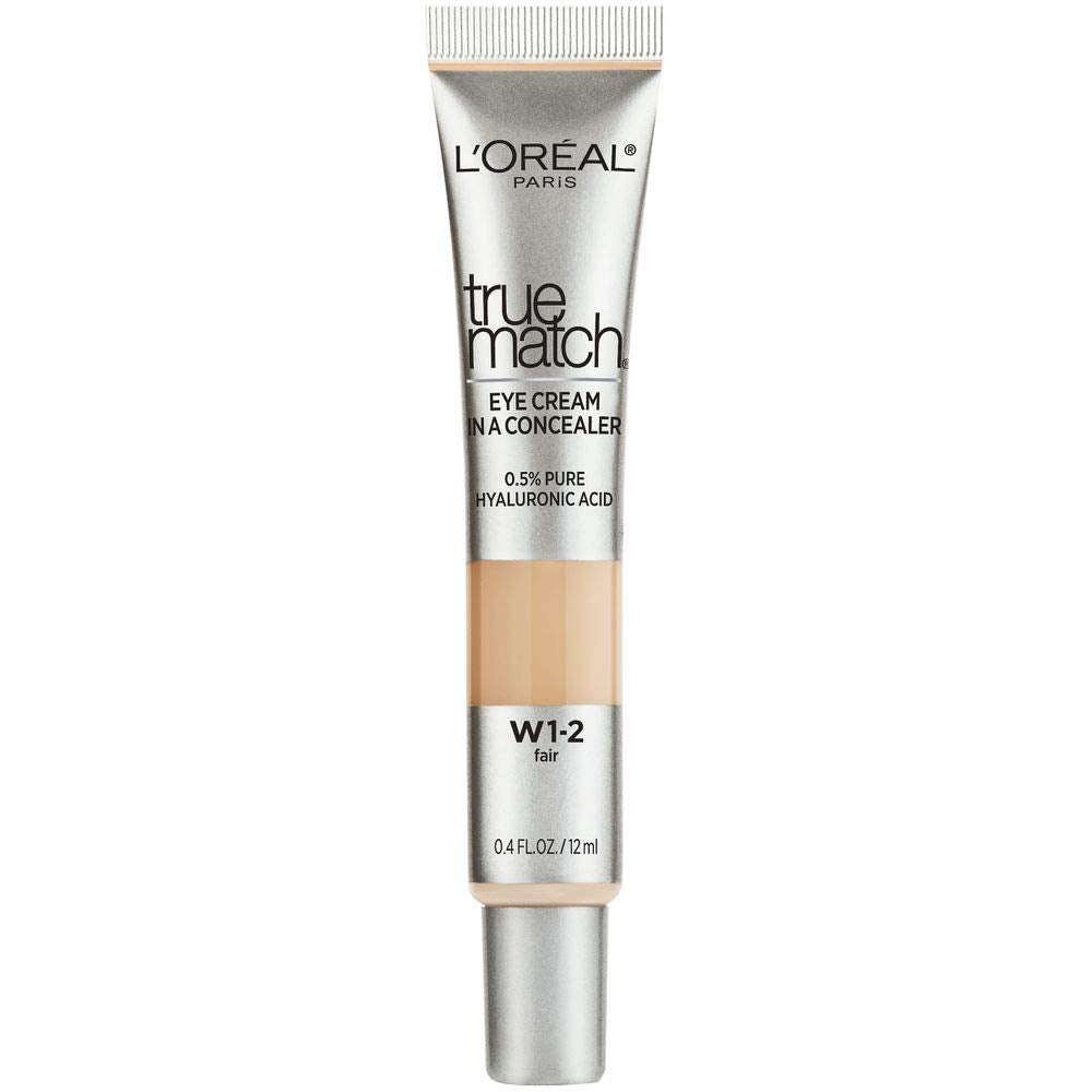L’Oréal Paris True Match Crème-Correcteur Yeux, texture légère pour couverture naturelle.
