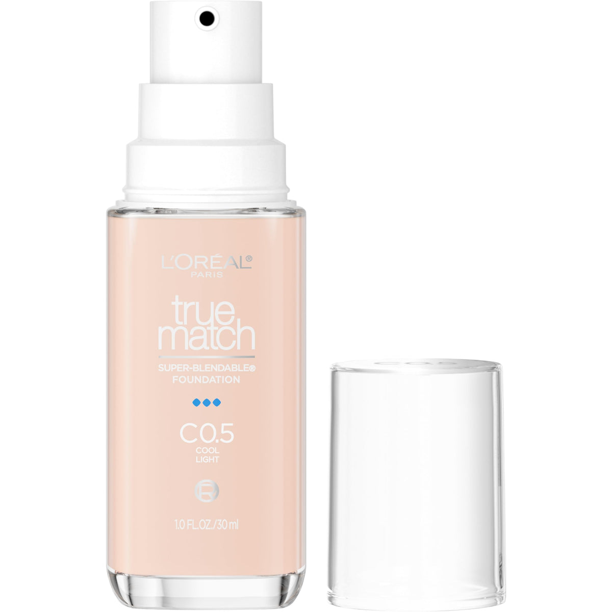 L’Oréal Paris True Match, flacon-pompe pratique pour doser facilement.