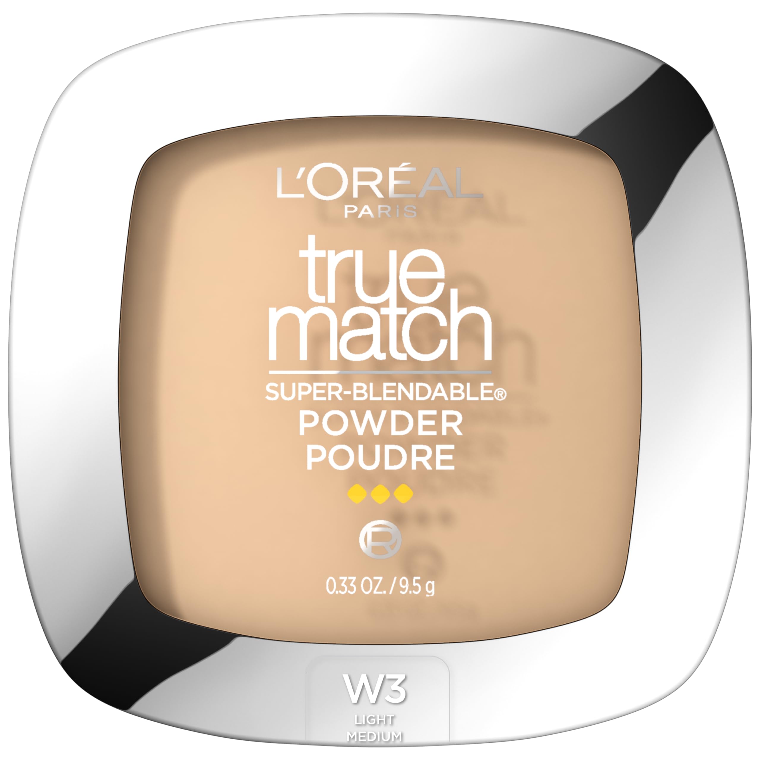 L’Oréal Paris True Match Poudre compacte sans huile — emballage variable et contrôle de brillance.