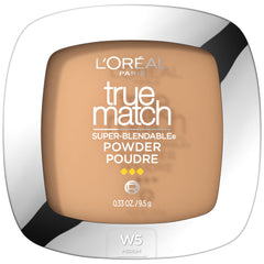 True Match Poudre compacte de L’Oréal Paris avec miroir intégré, fini naturel.