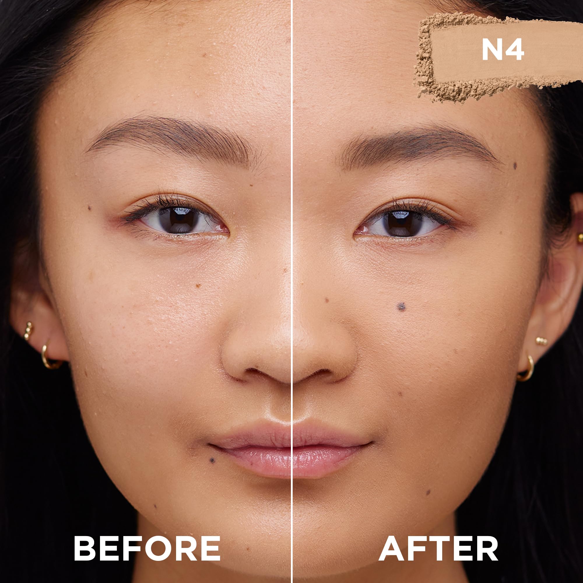 True Match poudre compacte N4 : application rapide et portable pour teint uniforme.