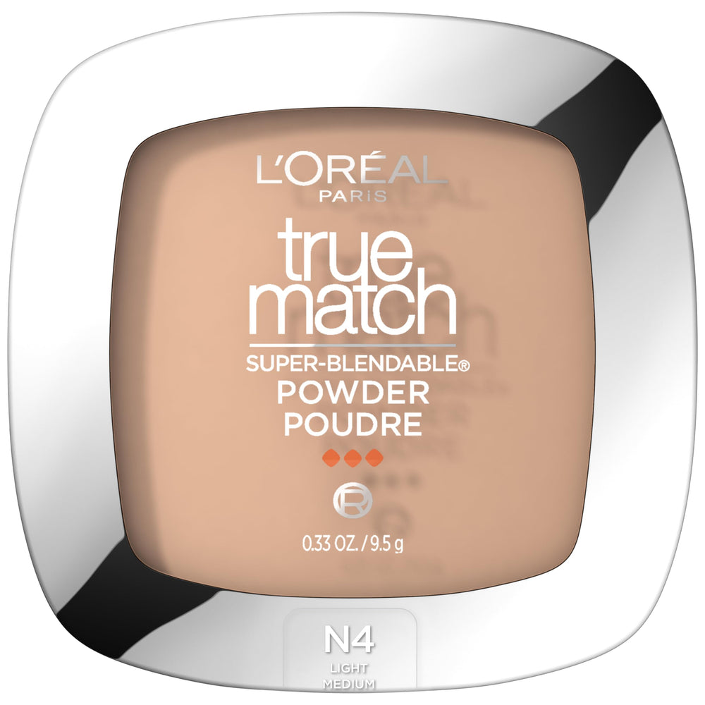 L’Oréal Paris True Match Poudre compacte N4 – lumière naturelle et fini homogène.