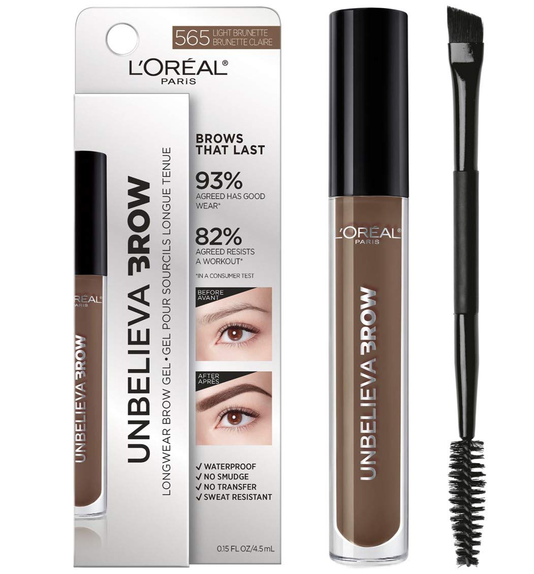 Gel sourcils Unbelieva-Brow de L’Oréal Paris, brosse précise pour un trait net et défini.