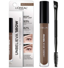 Gel sourcils Unbelieva-Brow de L’Oréal Paris, brosse précise pour un trait net et défini.