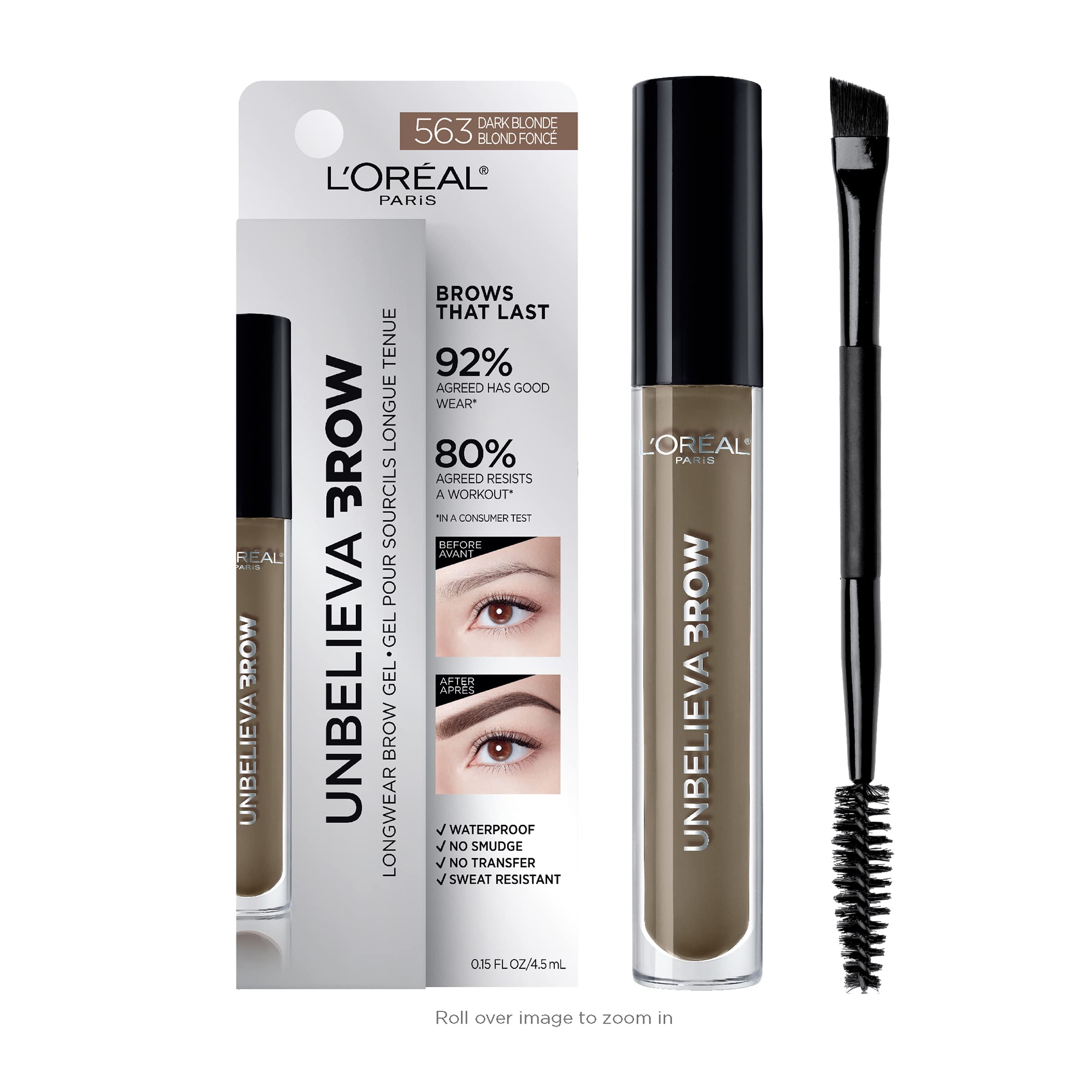 L’Oréal Paris Unbelieva-Brow Longwear : sourcils definis avec pinceau angle.