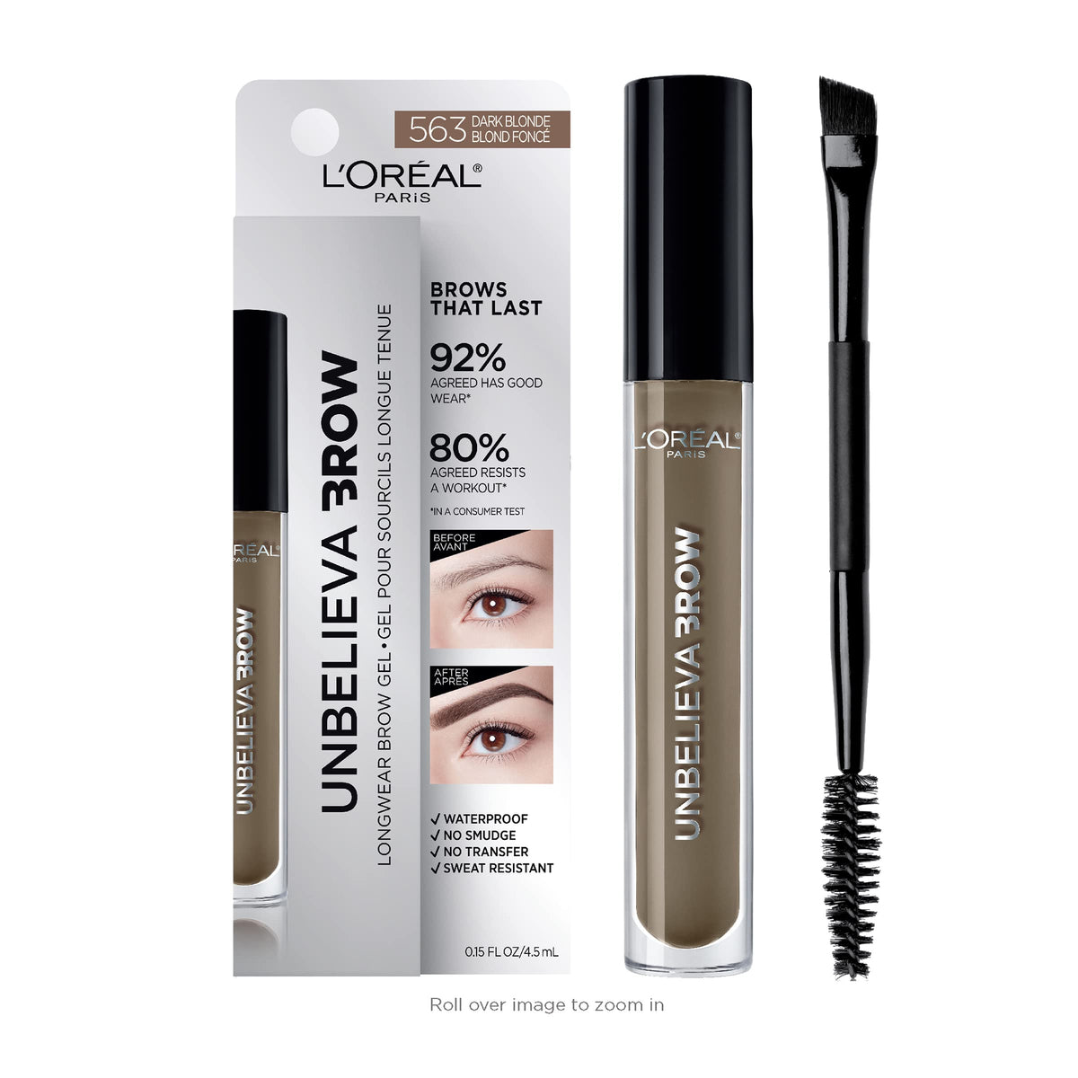 L’Oréal Paris Unbelieva-Brow Longwear : sourcils definis avec pinceau angle.