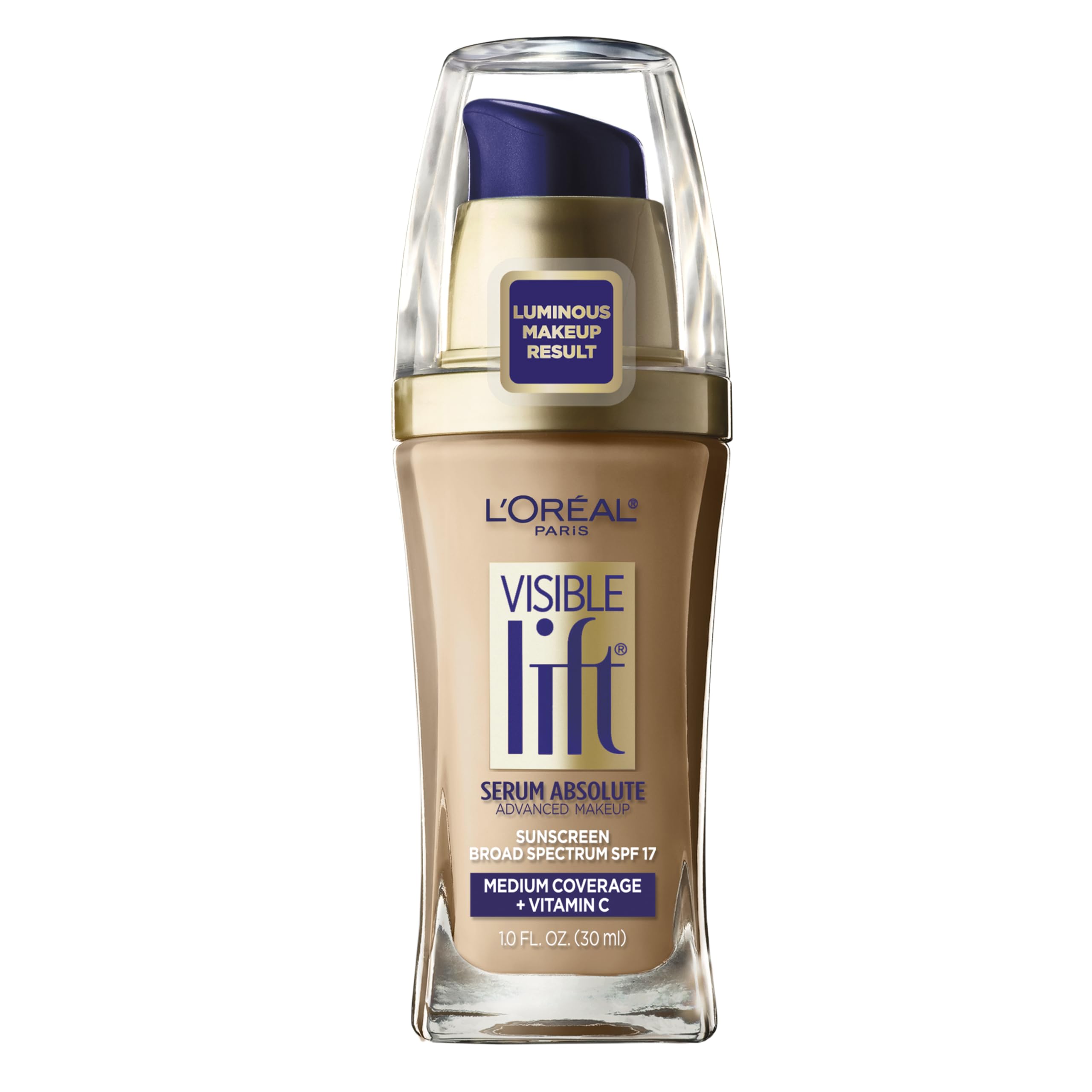 L’Oréal Paris Visible Lift Serum Absolute fond de teint naturel beige pour un teint uniforme.