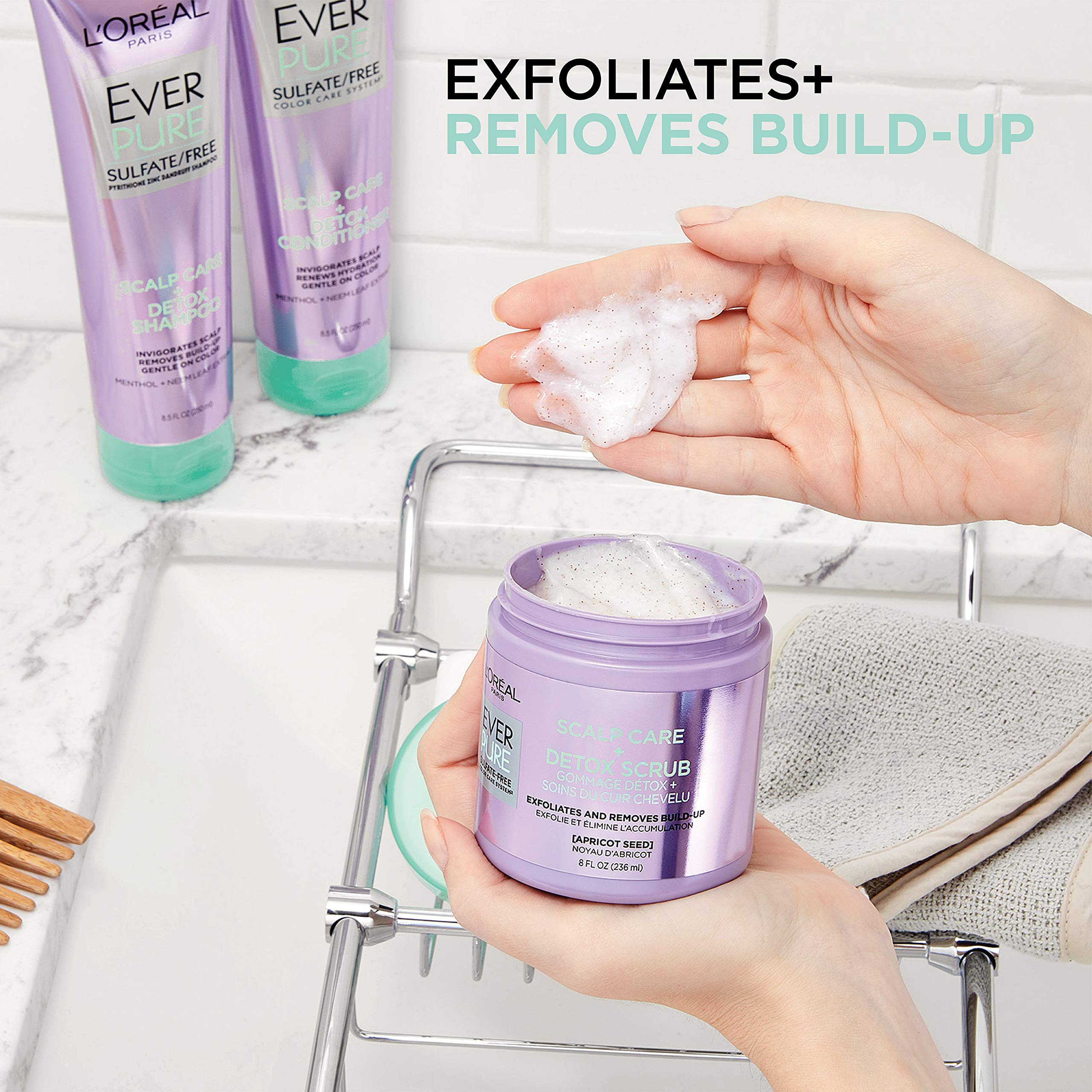 Application et massage du cuir chevelu avec EverPure.