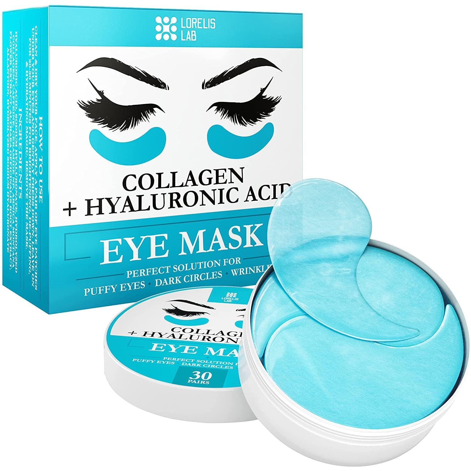 Lorelis Lab patchs sous les yeux – emballage pratique favorisant l'hydratation